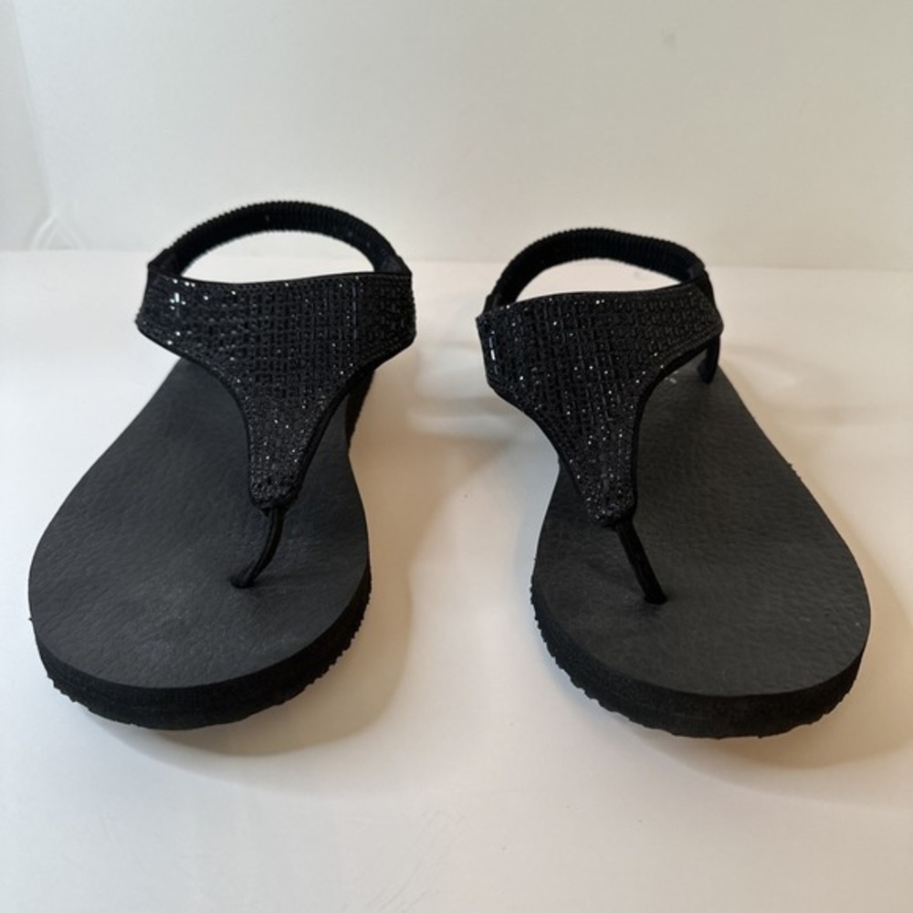 Skechers Meditation Rock Crown Sling Back Womens Sandals Black Size US 9 Great - Picture 8 of 11